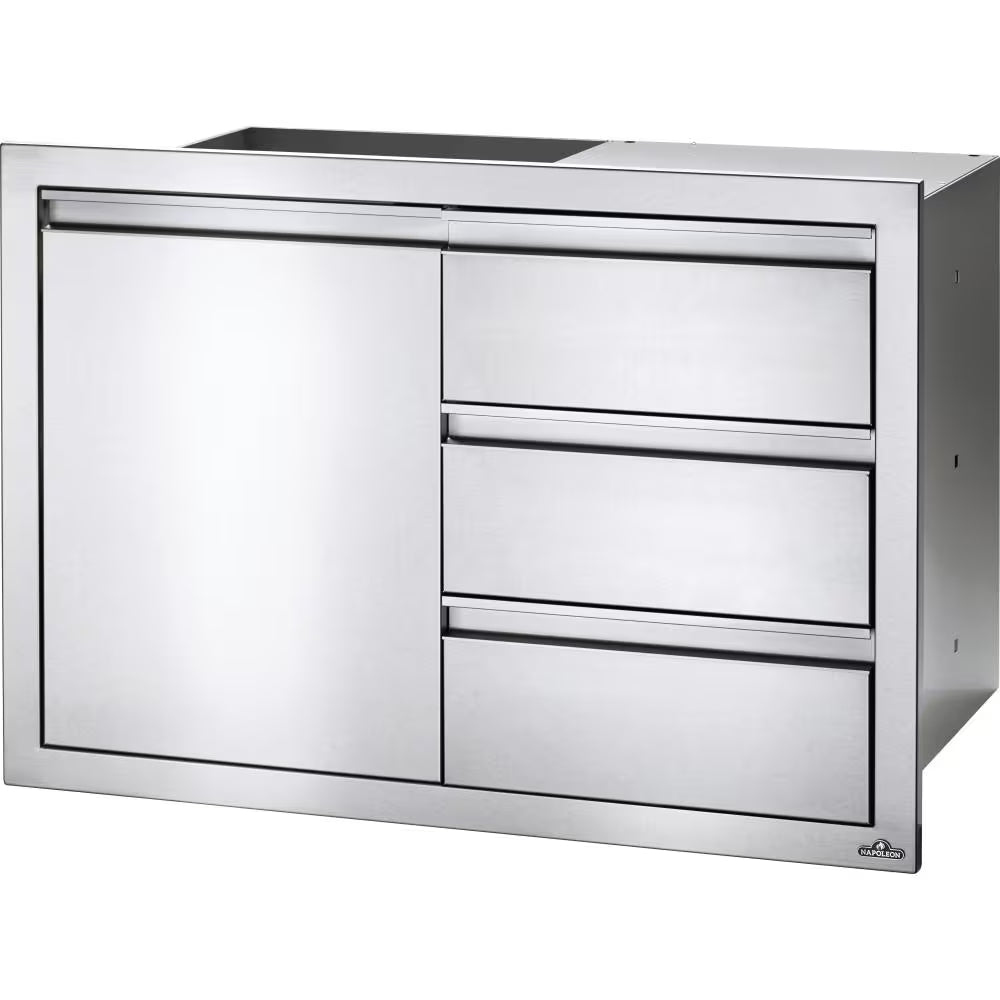 Napoleon 36-Inch Stainless Steel Single Door & Triple Drawer Combo