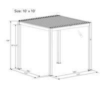Load image into Gallery viewer, B&amp;P PERGOLA - MOTORIZED WITH EDGE LIGHTING 10’X10
