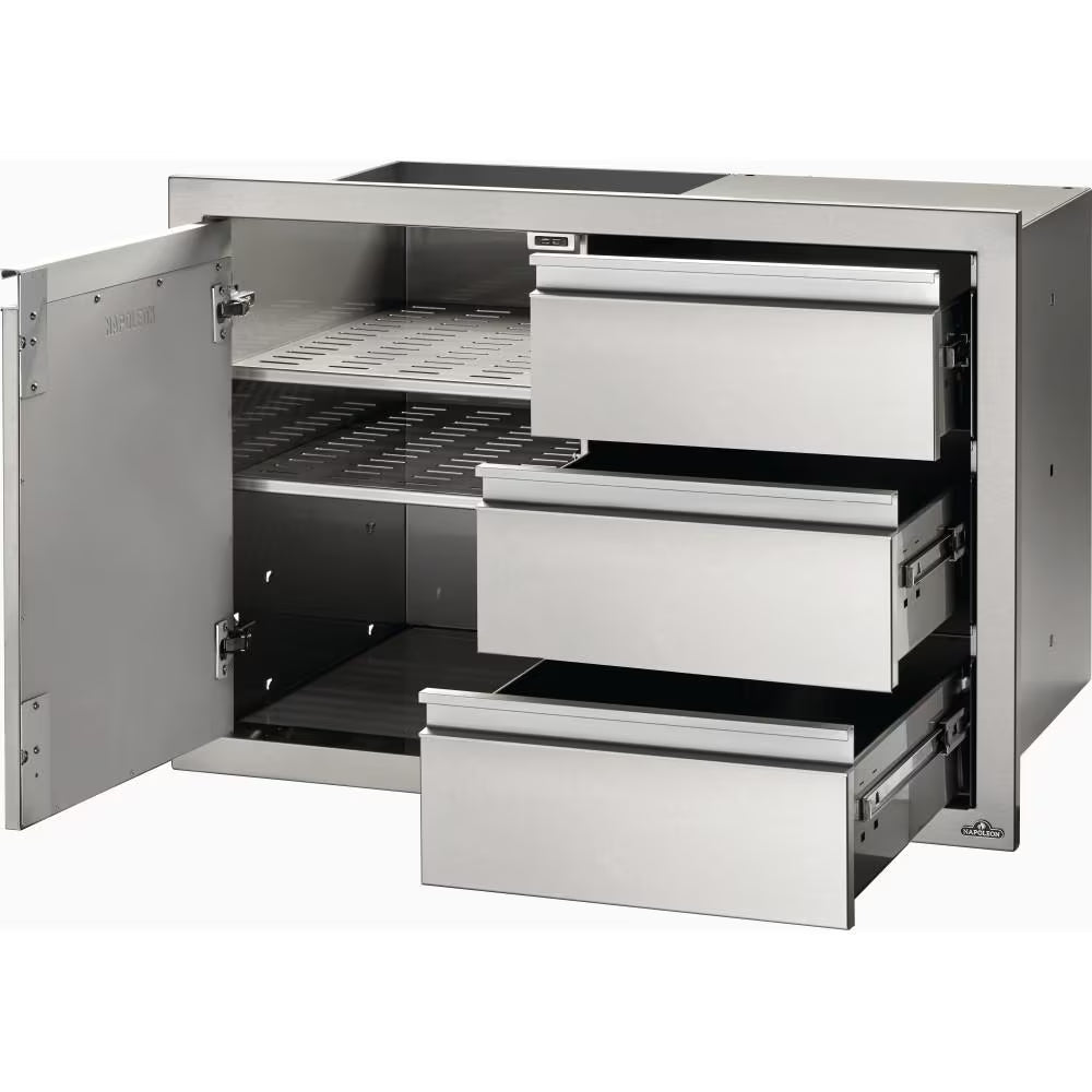 Napoleon 36-Inch Stainless Steel Single Door & Triple Drawer Combo